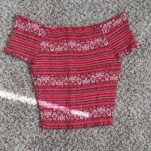 Rue21 Ribbed Off the Shoulder Crop Top Size M/Fits Size S